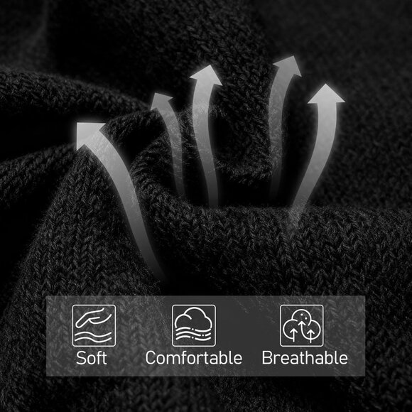 Versatile Women's Poncho Shawl - Black Pashmina Blend for All Occasions - Picture 3 of 8